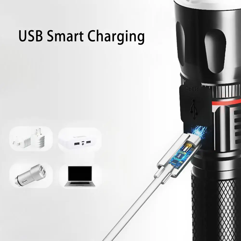 T6+COB LED USB Flashlight Aluminum Alloy Torch Dual Light Outdoor Zoomable Camping Spotlight 3 Levels
T6+COB LED USB Flashlight Aluminum Alloy Torch Dual Light Outdoor Zoomable Camping Spotlight 3 Levels