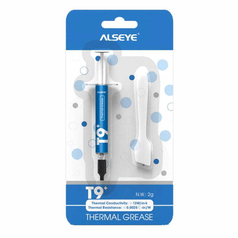 ALSEYE T9+ Thermal Grease W/mk 13W High Performance Thermal Paste Compound Paste for Gaming PC CPU Cooler
ALSEYE T9+ Thermal Grease W/mk 13W High Performance Thermal Paste Compound Paste for Gaming PC CPU Cooler