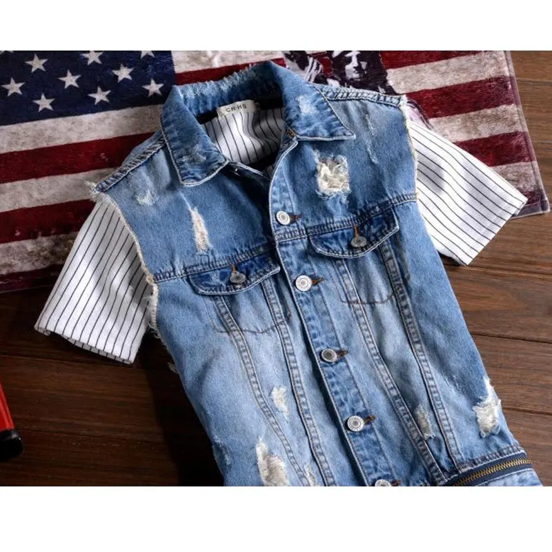 Men's Casual Sleeveless Long Overalls Detachable Denim jacket Men's Siamese Hip Hop Denim jacket set Size M L XL XXL
Men's Casual Sleeveless Long Overalls Detachable Denim jacket Men's Siamese Hip Hop Denim jacket set Size M L XL XXL