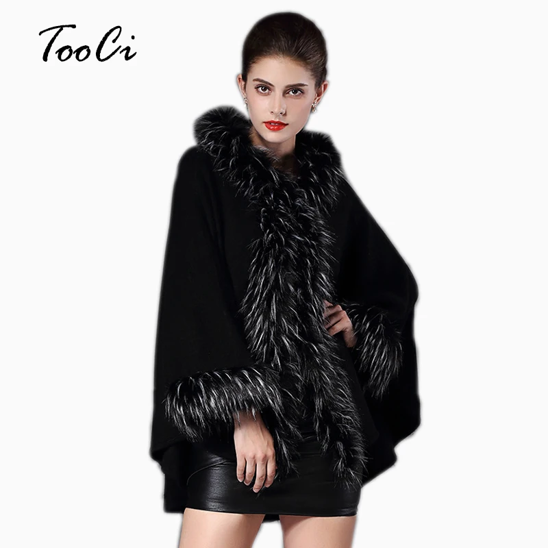 Hooded Coat Warm Faux Fur Cloak Long Knitted Poncho Cape Ponchos Wool Cashmere Sweater Cardigan For Women Spring High Quality
Hooded Coat Warm Faux Fur Cloak Long Knitted Poncho Cape Ponchos Wool Cashmere Sweater Cardigan For Women Spring High Quality