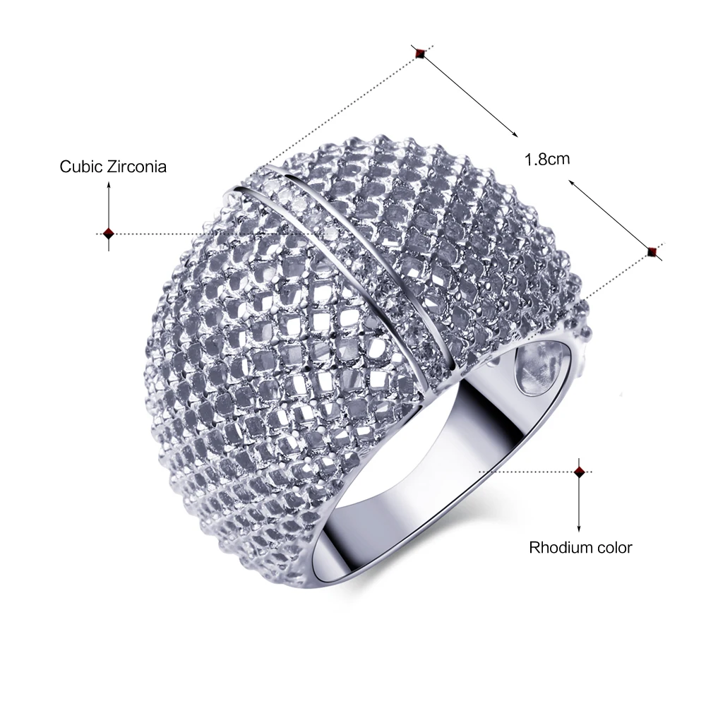 Dreamcarnival1989 Trendy jewelry Full Macrame Rhodium or Gold-color White Cubic Zirconia Rings for women bague femme SJ23337
Dreamcarnival1989 Trendy jewelry Full Macrame Rhodium or Gold-color White Cubic Zirconia Rings for women bague femme SJ23337