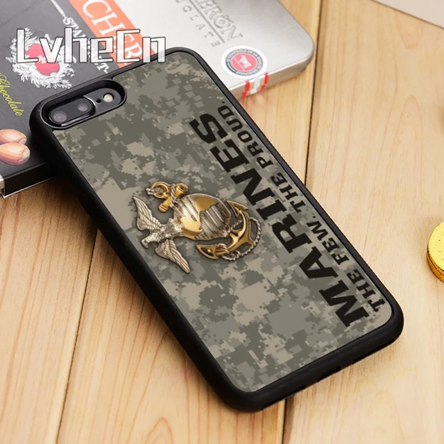 Камуфляжный чехол для телефона LvheCn Usmc Marine корпус iPhone 5 6 s 7 8 plus 11 12 Pro X XR XS Max Samsung Galaxy