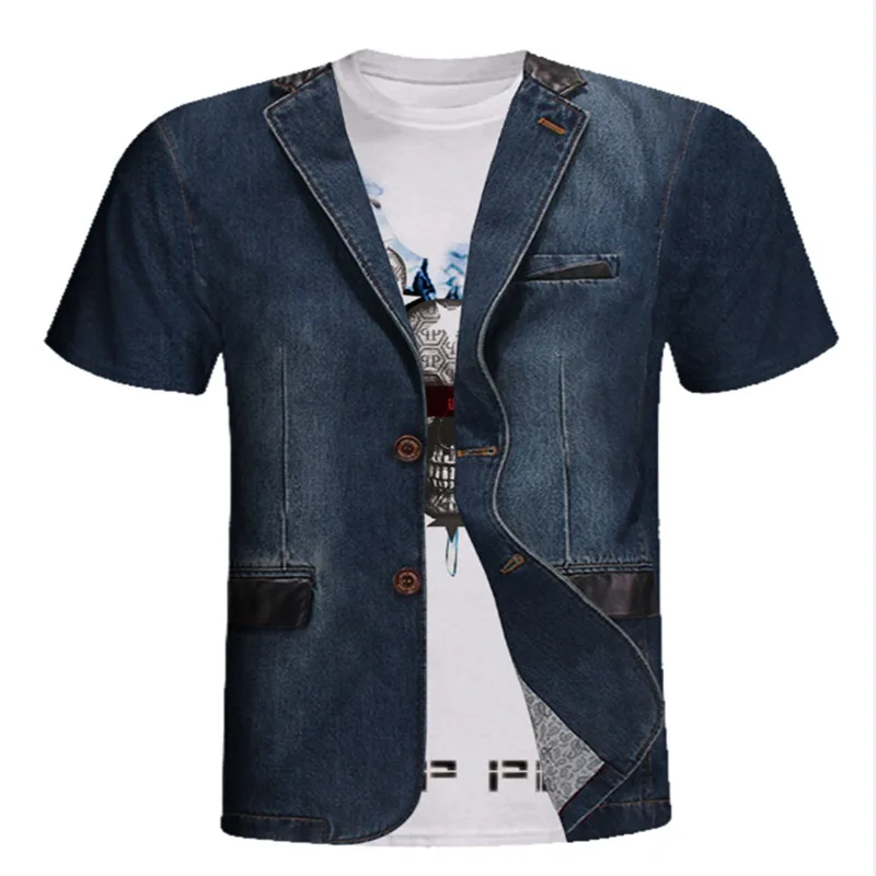 2019 New 3d T Shirt Men Fake Coat Print Short Sleeve Casual Men tshirt Funny t shirts Streetwear Summer T-Shirts Mens Clothing
2019 New 3d T Shirt Men Fake Coat Print Short Sleeve Casual Men tshirt Funny t shirts Streetwear Summer T-Shirts Mens Clothing