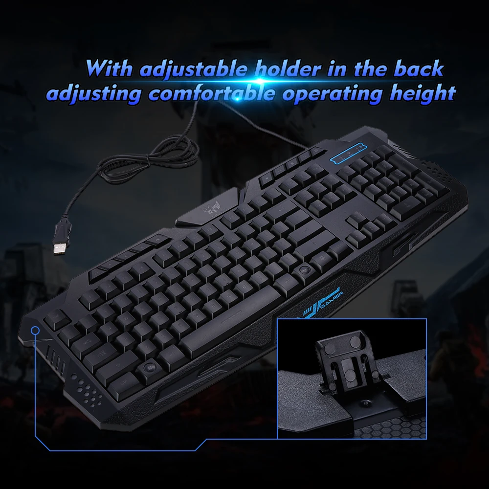 USB Wired Gaming Keyboard Laser 3-Level Backlit Ergonomic Switchable LX-K002 Mechanical Feel For LOL Computer | Компьютеры и офис