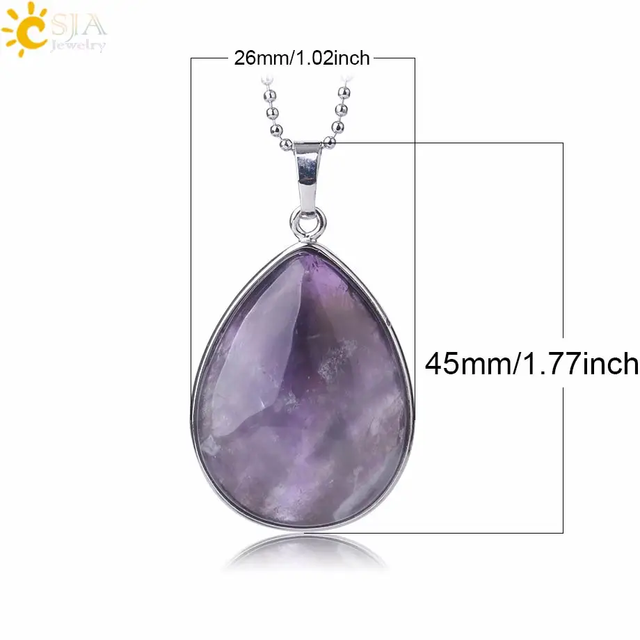 CSJA Natural Stone Pendants Tiger Eye Pink Quartz Purple Crystal Lapis Necklace Water Drop Flat Bead Women Healing Jewelry F982
CSJA Natural Stone Pendants Tiger Eye Pink Quartz Purple Crystal Lapis Necklace Water Drop Flat Bead Women Healing Jewelry F982