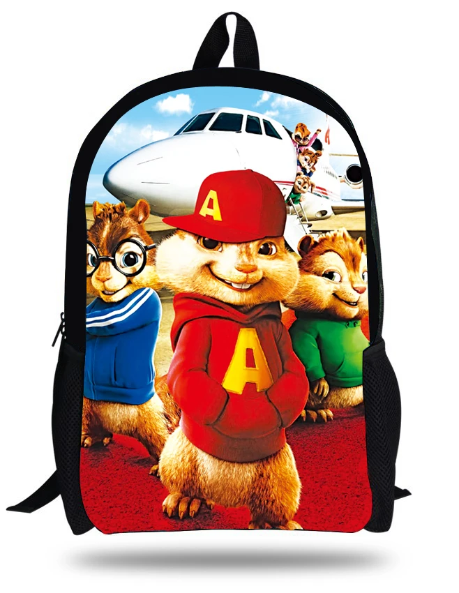 Новая мода 16 дюймов фильм Элвин и Chipmunks школьная сумка для мальчика Дети школьные