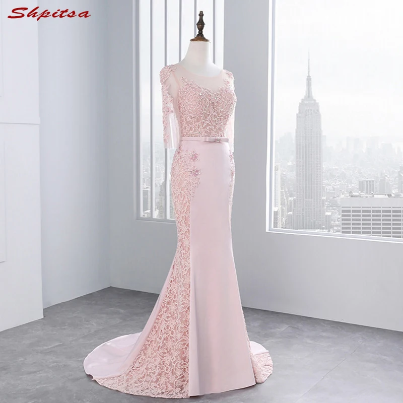 Pink Long Sleeve Lace Prom Dresses Mermaid Party Evening Dress for Graduation vestido de formatura longo
Pink Long Sleeve Lace Prom Dresses Mermaid Party Evening Dress for Graduation vestido de formatura longo