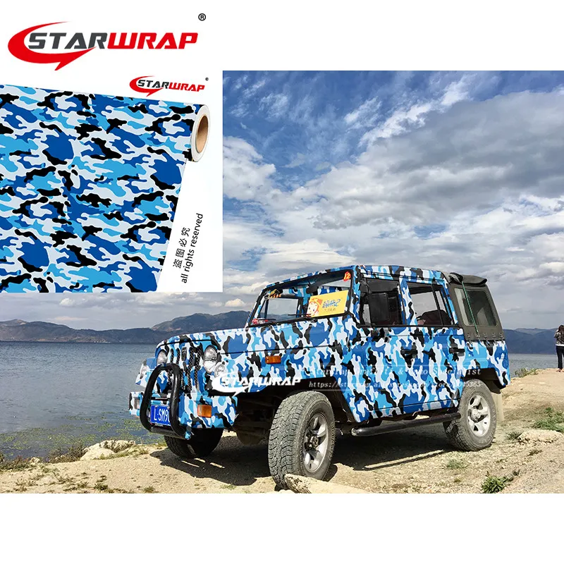Starwrap новая синяя камуфляжная виниловая пленка для стайлинга без воздуха темно