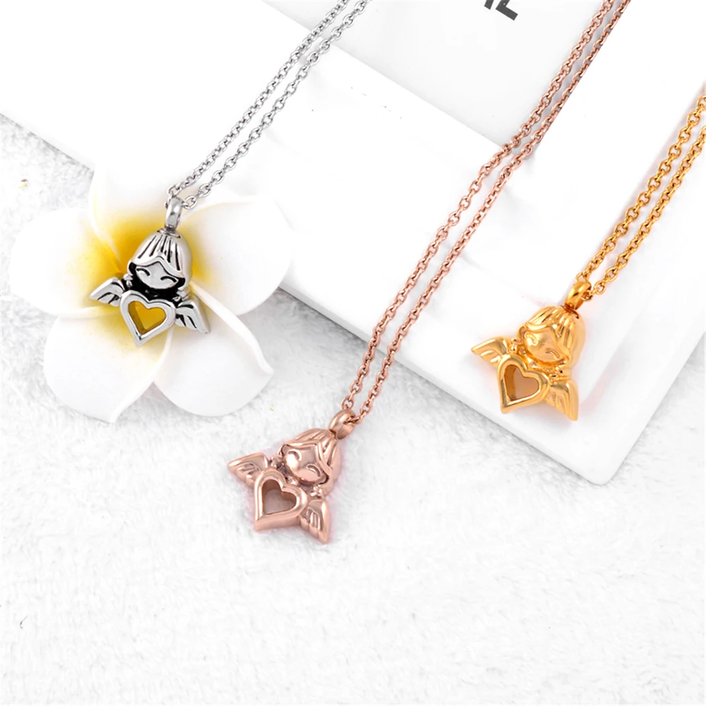 Lovely Little Angel Cremation Urn Necklace Stainless steel Ashes Holder Keepsake Memorial Love Urn Jewelry
Lovely Little Angel Cremation Urn Necklace Stainless steel Ashes Holder Keepsake Memorial Love Urn Jewelry