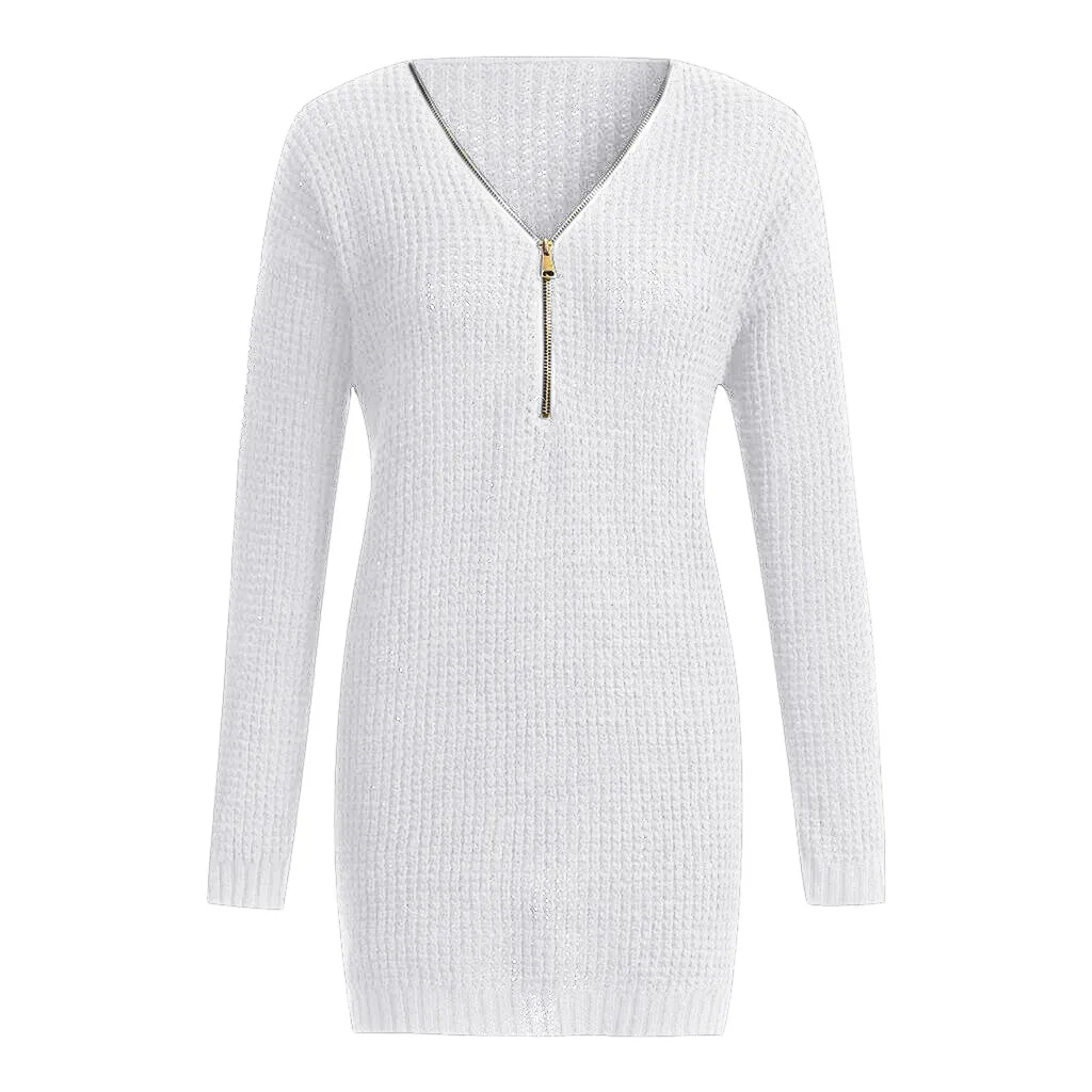 FREE OSTRICH Women's solid color sweater long sleeve V-neck with zipper knit sweater high quality acrylic material sweater 2019
FREE OSTRICH Women's solid color sweater long sleeve V-neck with zipper knit sweater high quality acrylic material sweater 2019