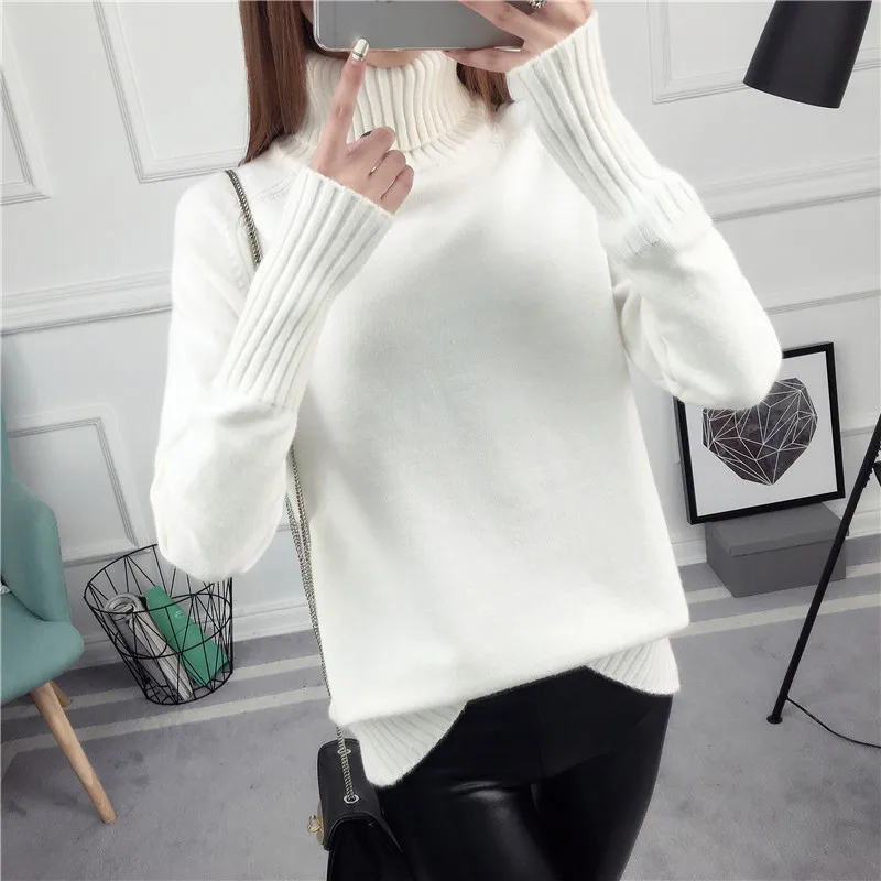 Women Cashmere Pullover Sweaters 2020 New Winter Loose Turtleneck Jumper Female Knitted Sweaters blusas de inverno feminina
Women Cashmere Pullover Sweaters 2020 New Winter Loose Turtleneck Jumper Female Knitted Sweaters blusas de inverno feminina