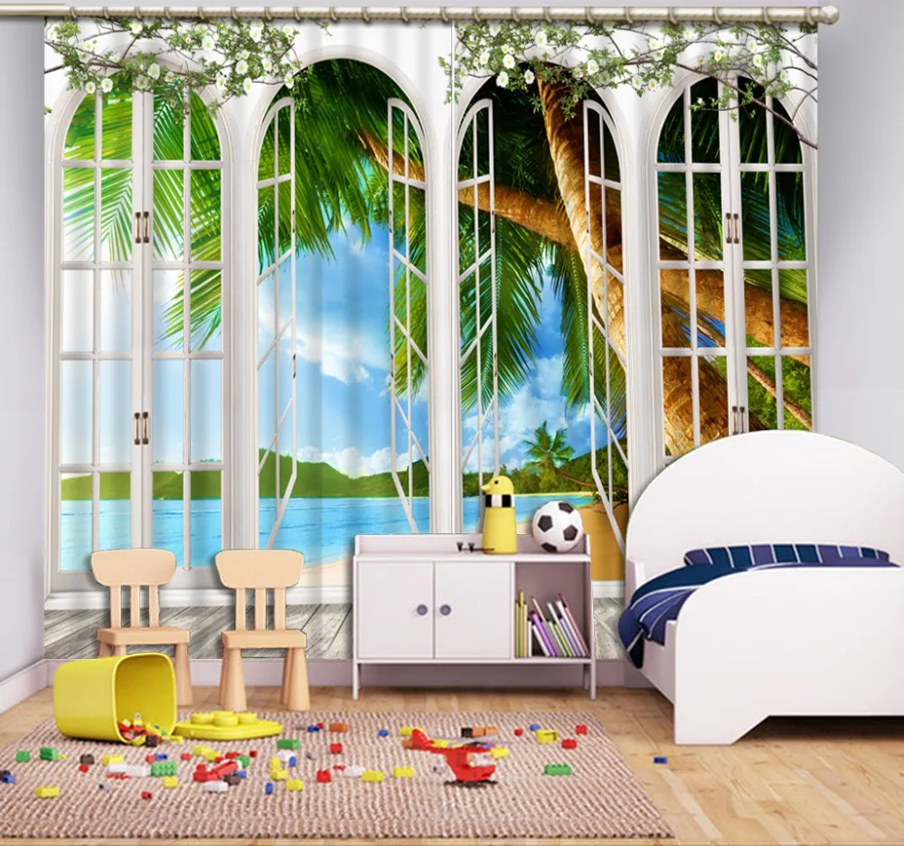 2021 Custom Curtain For Living Rom, Bedroom, Kitchen Sea View Coconut Tree on Windows Blackout Curtains 3D Home Decoration
2021 Custom Curtain For Living Rom, Bedroom, Kitchen Sea View Coconut Tree on Windows Blackout Curtains 3D Home Decoration
