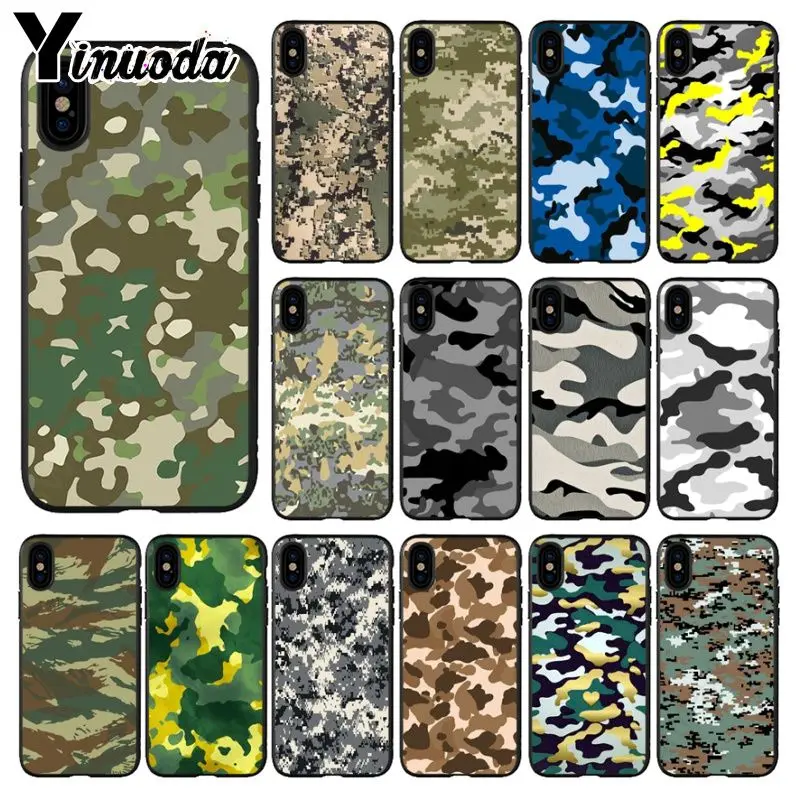 Yinuoda камуфляжный чехол для смартфона в стиле милитари Apple iPhone 8 7 6 6S Plus X XS MAX 5 5S SE
