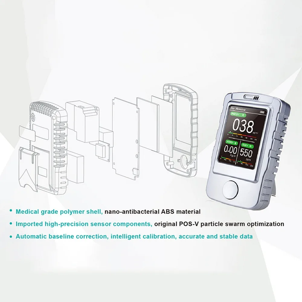 2019 Digital Air Detector Gas Analyzer TVOC PM1.0 PM2.5 PM10 Air Quality Formaldehyde Carbon DioxideMonitor for Household Car
2019 Digital Air Detector Gas Analyzer TVOC PM1.0 PM2.5 PM10 Air Quality Formaldehyde Carbon DioxideMonitor for Household Car