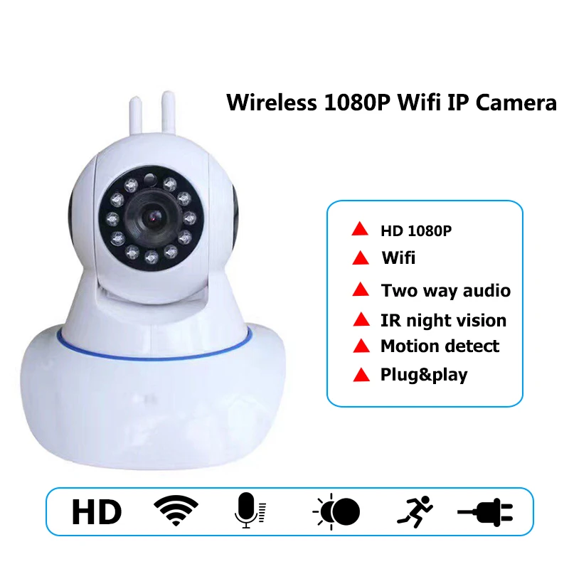 1080P IP Camera Wireless Home Security IP Camera Surveillance Camera Wifi Night Vision CCTV Camera Baby Monitor 1920*1080
1080P IP Camera Wireless Home Security IP Camera Surveillance Camera Wifi Night Vision CCTV Camera Baby Monitor 1920*1080