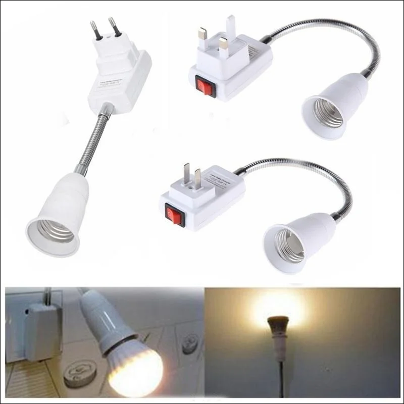 E27 Light Bulb Lamp Holder Flexible Extension Adapter Converter Screw Socket + Switch EU/ US/ UK Plug
E27 Light Bulb Lamp Holder Flexible Extension Adapter Converter Screw Socket + Switch EU/ US/ UK Plug