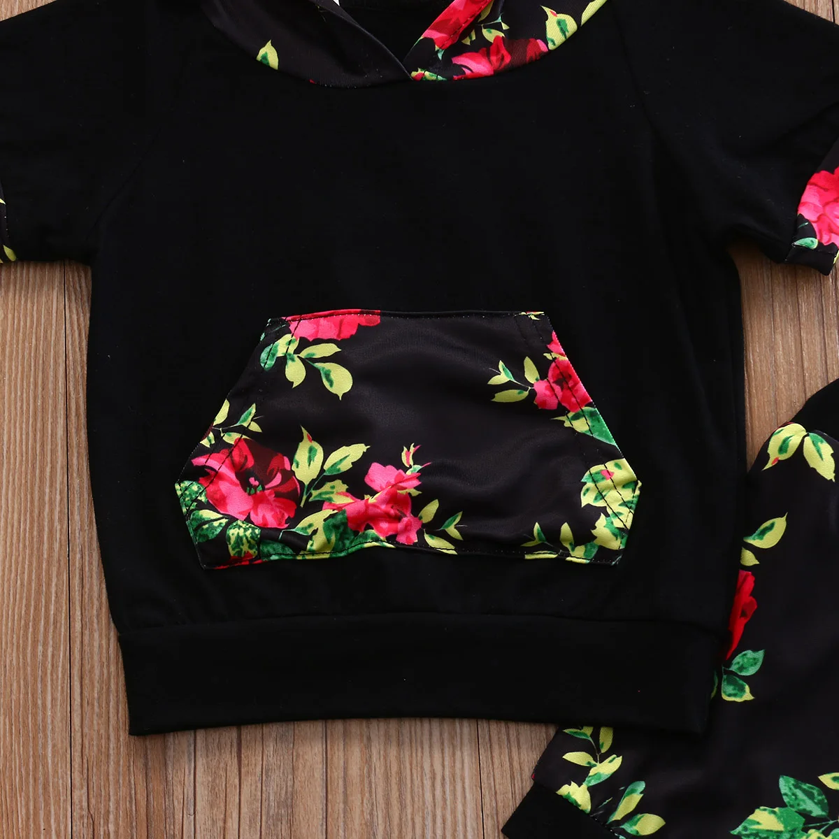 Hi/магазин для новорожденных черная футболка с цветочным принтом маленьких