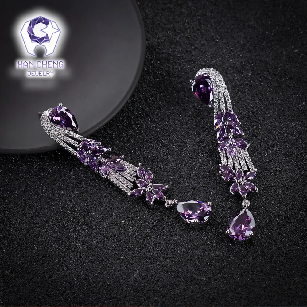HanCheng New Luxury Tassel Dangle Hanging CZ Zircon Gem Stone Long Drop Earrings For Women Jewelry brincos bijoux
HanCheng New Luxury Tassel Dangle Hanging CZ Zircon Gem Stone Long Drop Earrings For Women Jewelry brincos bijoux