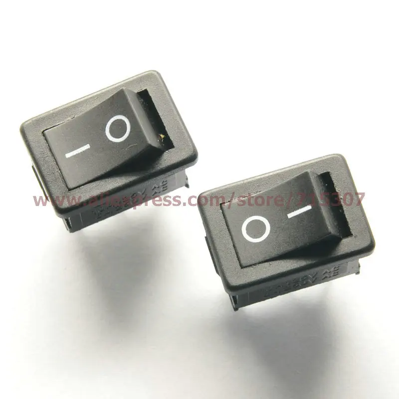 10 шт./лот 3 Pin 10A 125V 6A 250V черный кнопочный клавишный переключатель питания с