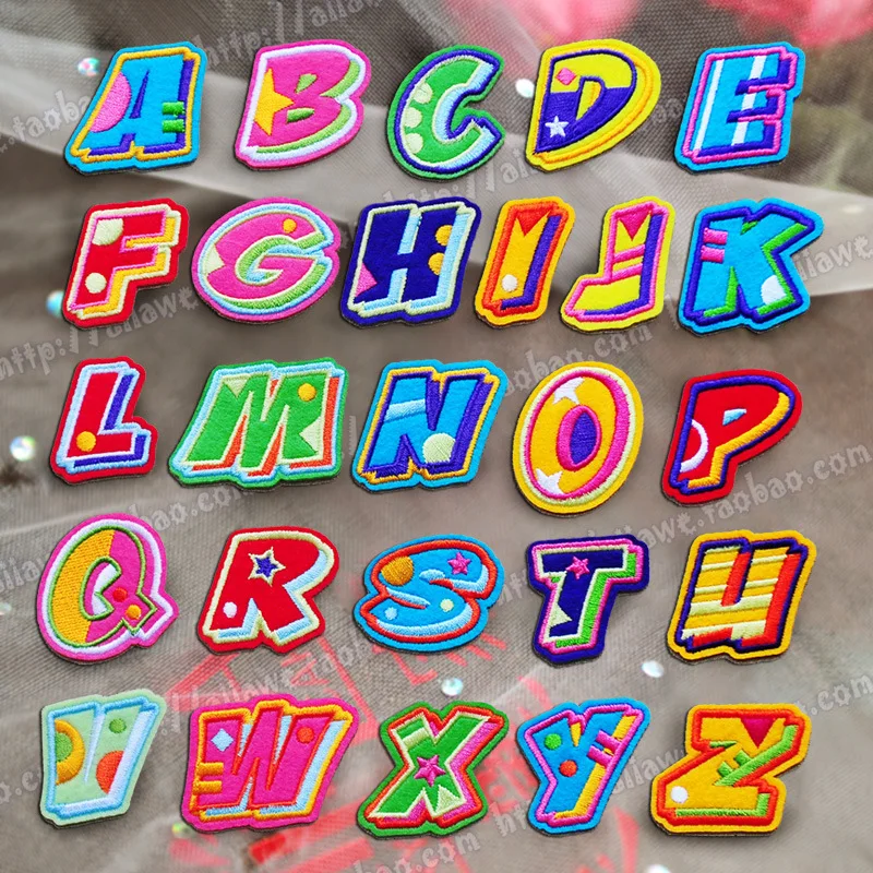 1 шт. буквы A Z вышитые нетканые цветные английского алфавита DIY Аппликация патч