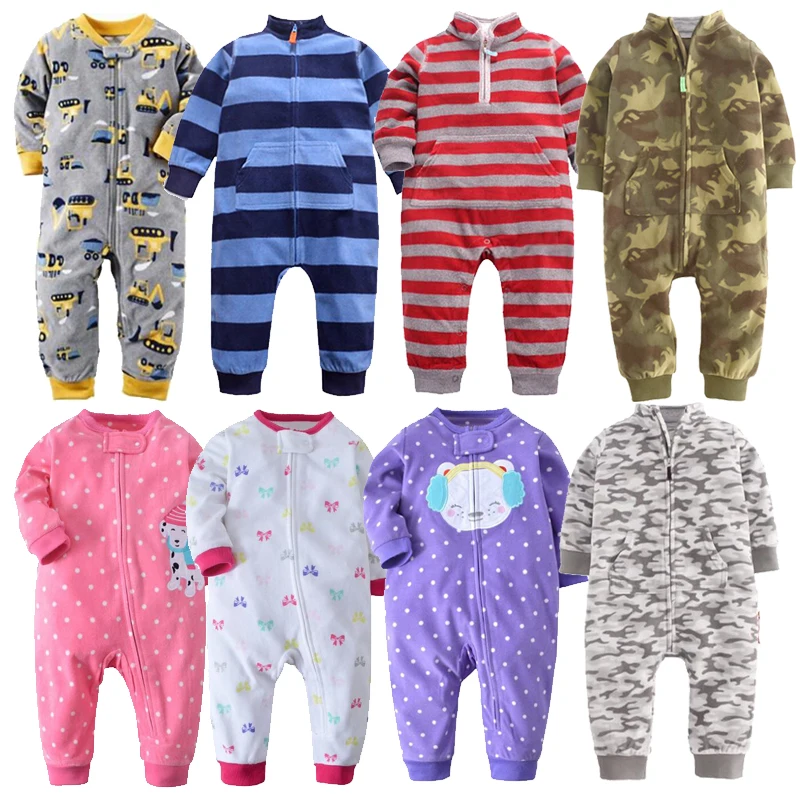 2022 Baby clothes bebes jumpsuit collar fleece newborn pajamas infants baby boys toddler coveralls outwear |