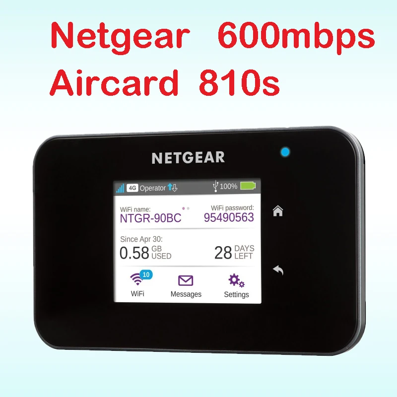 Старый и Подержанный разблокированный Aircard 810S cat11 600 Мбит/с 4g Роутер с слотом для sim