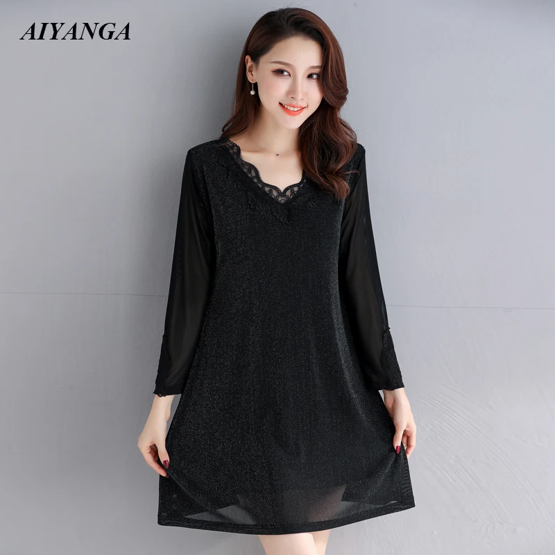 L-3XL 4XL 5XL Dress Women 2019 Spring Dresses Womens Long Sleeve Lace Patchwork Mesh elasticity Loose Plus Size Dress Female
L-3XL 4XL 5XL Dress Women 2019 Spring Dresses Womens Long Sleeve Lace Patchwork Mesh elasticity Loose Plus Size Dress Female