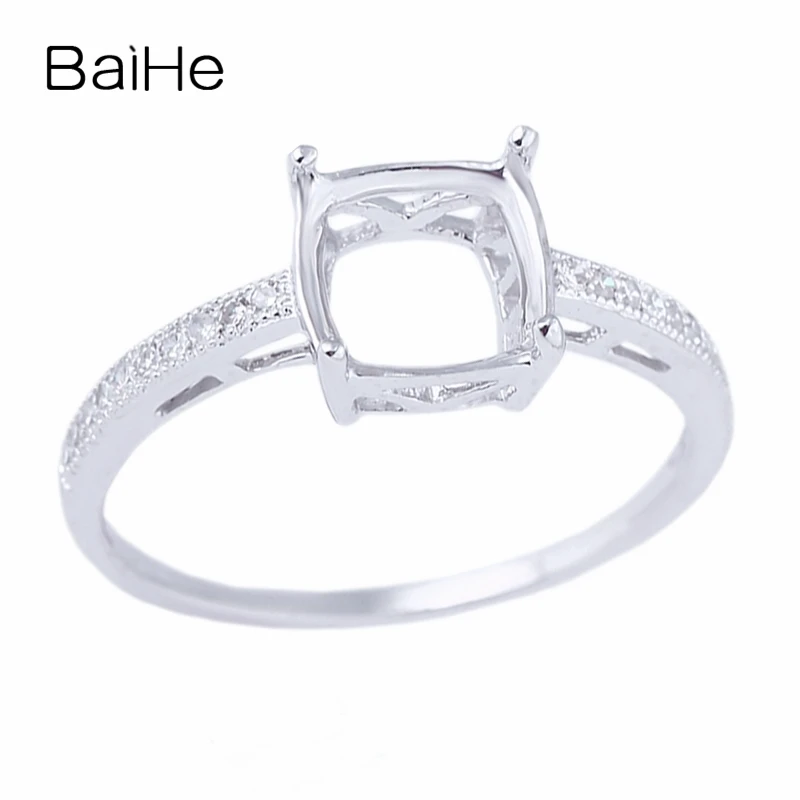 BAIHE Solid 18k White Gold(AU750) Engagment Wedding Ring Jewelry 7mm Cushion 100% Natural Diamonds Semi Mount Setting Fashion
BAIHE Solid 18k White Gold(AU750) Engagment Wedding Ring Jewelry 7mm Cushion 100% Natural Diamonds Semi Mount Setting Fashion