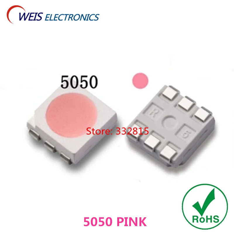50PCS 5050 PINKLED SMD 5-6lm 3.0-3.2V 120 angle rose super bright light beads RoHs Free shipping
50PCS 5050 PINKLED SMD 5-6lm 3.0-3.2V 120 angle rose super bright light beads RoHs Free shipping