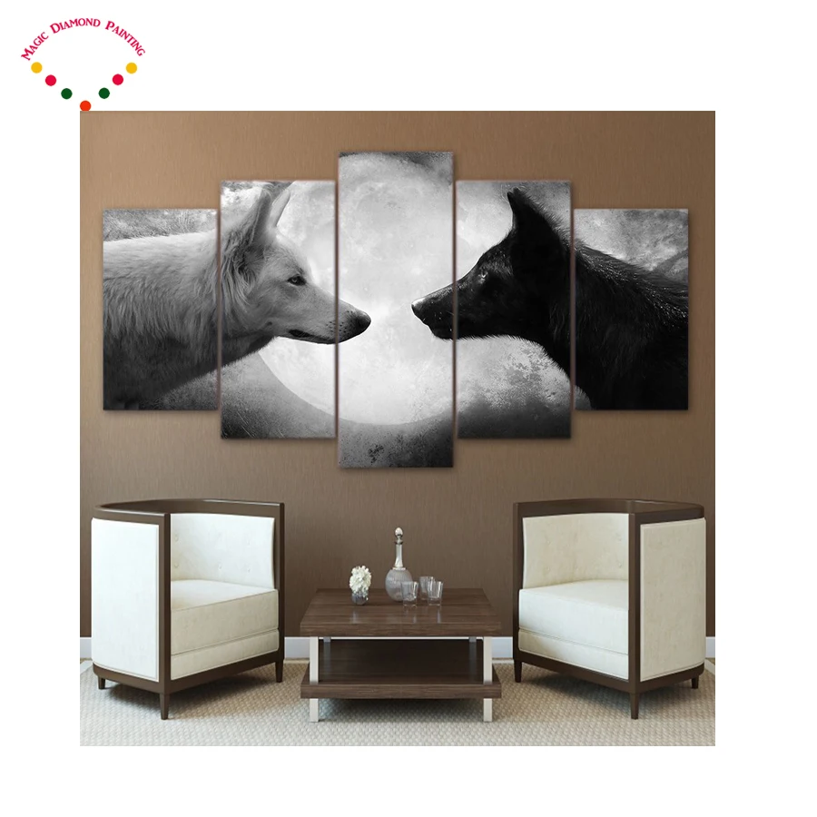 5pcs/set full 5d diamond embroidery Black&white wolf Diamond mosaic diamond painting cross stitch diamond sets home decorative
5pcs/set full 5d diamond embroidery Black&white wolf Diamond mosaic diamond painting cross stitch diamond sets home decorative