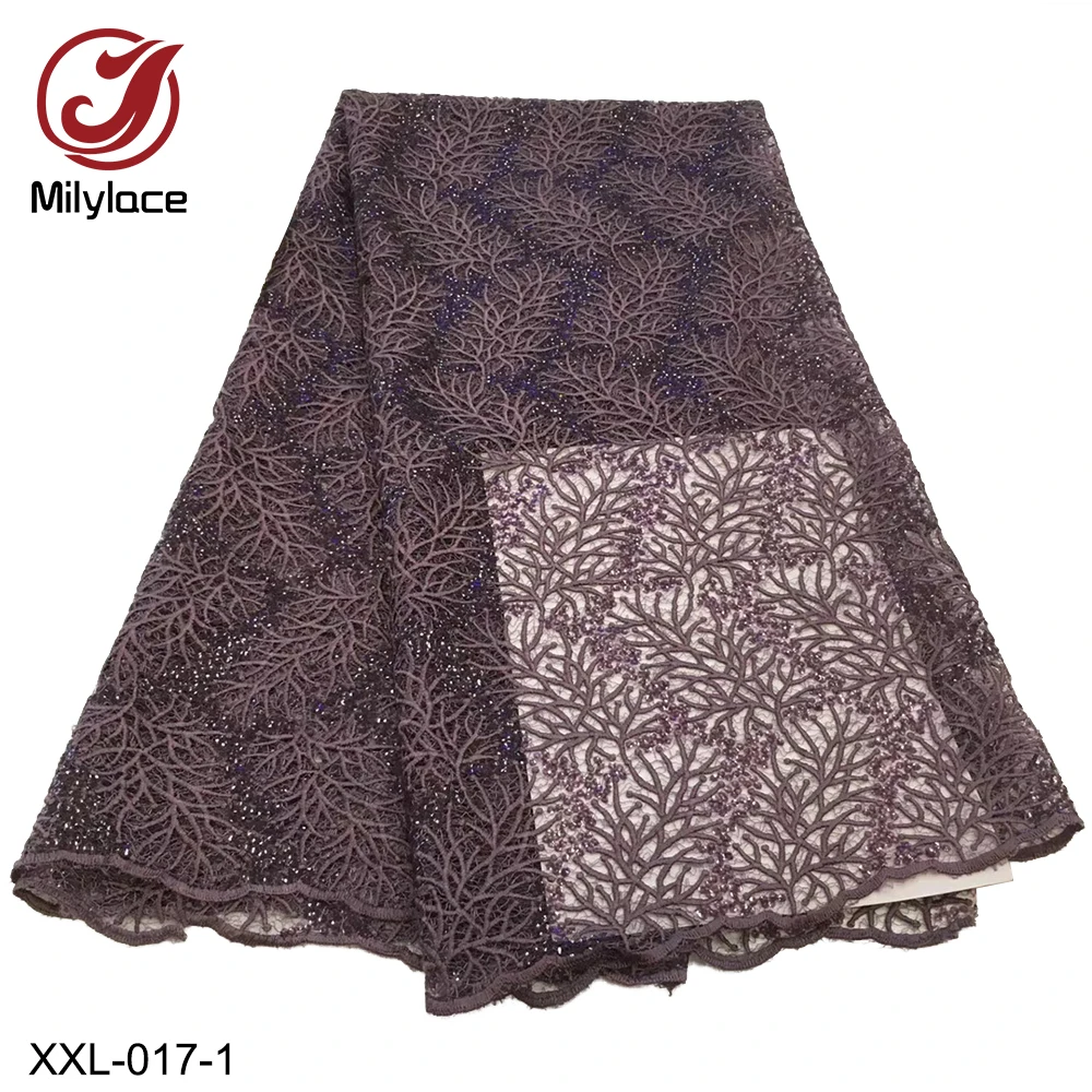 High Quality Embroidery Lace Fabric Fine African Shiny Sequins Lace Fabric Nigerian Lace Fabric for Garment XXL-017
High Quality Embroidery Lace Fabric Fine African Shiny Sequins Lace Fabric Nigerian Lace Fabric for Garment XXL-017