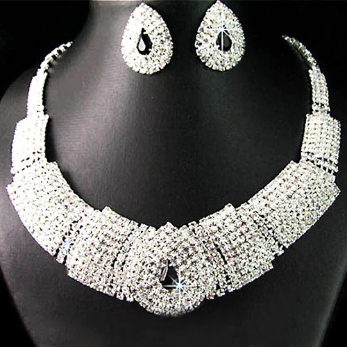 Nigerian African Beads Bridal Black Diamante Crystal Elegant Necklace Earrings Jewelry Set for Wedding Party bisuteria mujer
Nigerian African Beads Bridal Black Diamante Crystal Elegant Necklace Earrings Jewelry Set for Wedding Party bisuteria mujer