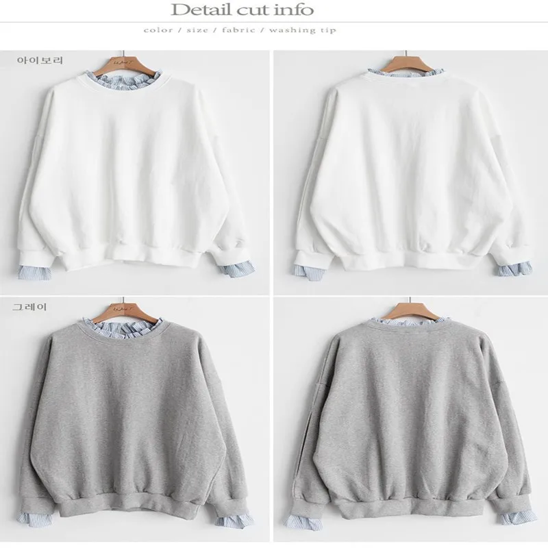 OLGITUM 2019 NEW Sweatshirts Pure Color Patchwork Pullovers with Gray and White Colors
OLGITUM 2019 NEW Sweatshirts Pure Color Patchwork Pullovers with Gray and White Colors