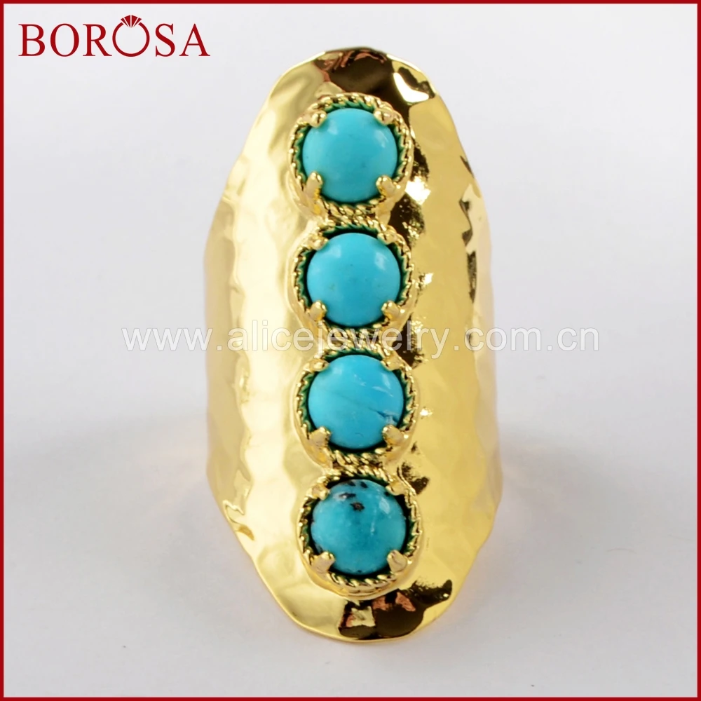 BOROSA 5PCS Round Four Natural Turquoises Band Ring Druzy Bezel Claw Blue Stone Ring for Women Jewelry ZG0337
BOROSA 5PCS Round Four Natural Turquoises Band Ring Druzy Bezel Claw Blue Stone Ring for Women Jewelry ZG0337