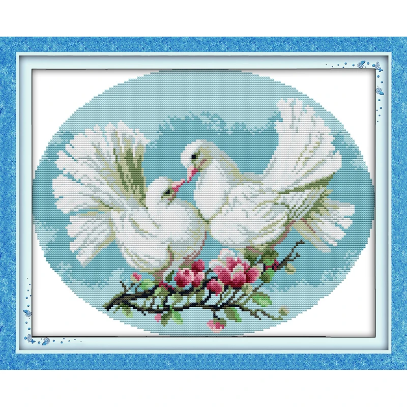 Everlasting Love Pigeon Lover Chinese Cross Stitch Kits Ecological Cotton Stamped Printed 11CT DIY New Year Decorations For Home
Everlasting Love Pigeon Lover Chinese Cross Stitch Kits Ecological Cotton Stamped Printed 11CT DIY New Year Decorations For Home