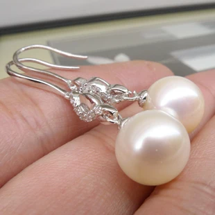 925 silver real natural big 925 sterling silver long natural pearl earrings earring authentic jewelry earrings high-gr silver