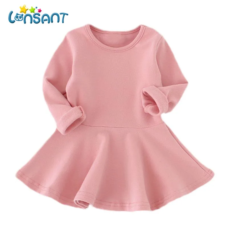 LONSANT 2019 Autumn Girls Dresses Long Sleeve A-Line Vestidos Solid Cotton Children Clothes Baby Girl Clothing Dropshipping
LONSANT 2019 Autumn Girls Dresses Long Sleeve A-Line Vestidos Solid Cotton Children Clothes Baby Girl Clothing Dropshipping