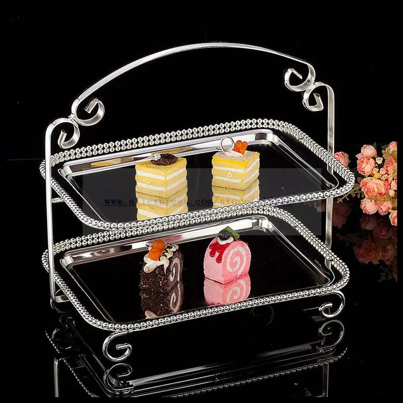 European silver plated double-layer rectangular pearl cake plate wedding baking paper cup CAKE snack plate
European silver plated double-layer rectangular pearl cake plate wedding baking paper cup CAKE snack plate