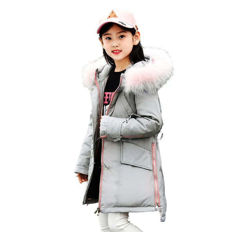 Children Down Jacket 2018 New Girls Winter Coat Kids Long Thick Outwear Coat White Duck Down Fur Collar Solid Color Jacket 5-14Y
Children Down Jacket 2018 New Girls Winter Coat Kids Long Thick Outwear Coat White Duck Down Fur Collar Solid Color Jacket 5-14Y