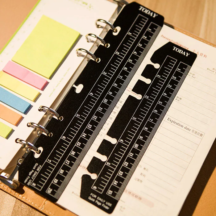 Loose-leaf notebook A5 A6 notepad loose leaf bookmark today black pvc ruler today for daily use quick page finder
Loose-leaf notebook A5 A6 notepad loose leaf bookmark today black pvc ruler today for daily use quick page finder