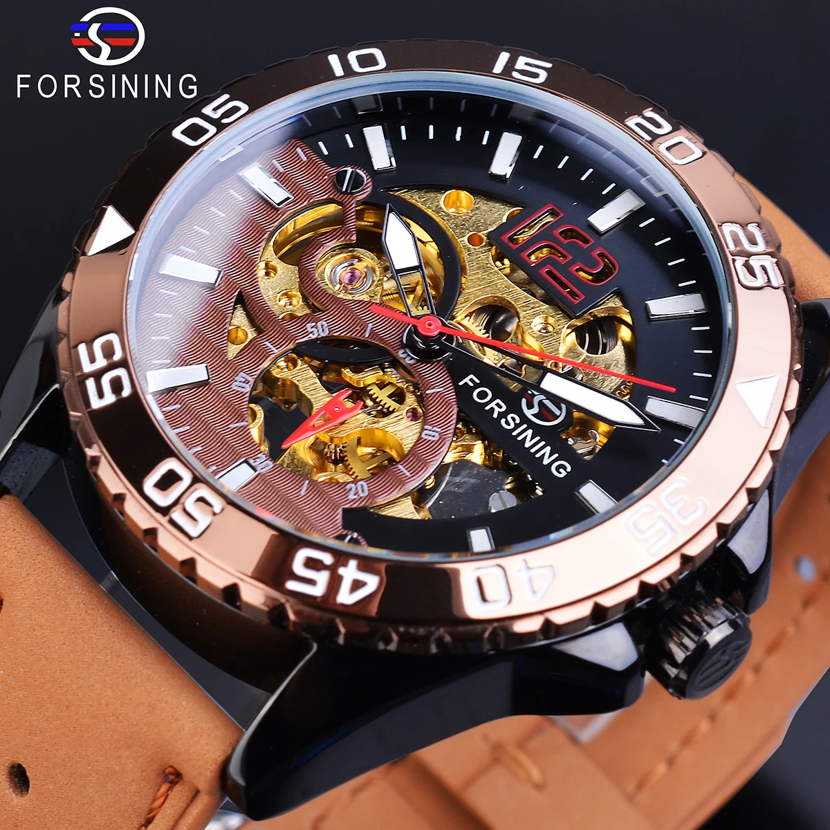 Forsining Men's Watch 2019 New Automatic Genuine Brown Leather Strap Belt Skeleton Waterproof Sport Mechanical Military Watches
Forsining Men's Watch 2019 New Automatic Genuine Brown Leather Strap Belt Skeleton Waterproof Sport Mechanical Military Watches