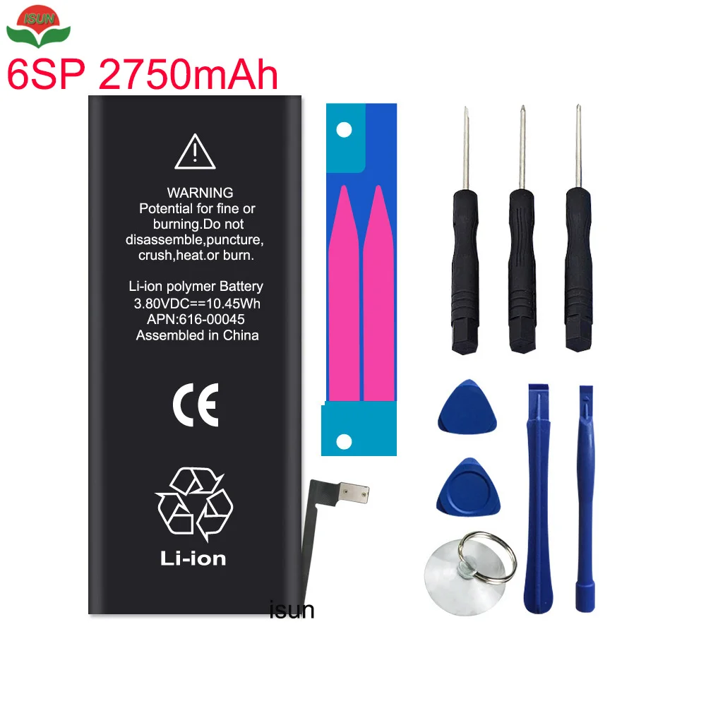 ISUN original quality 0 cycle cell phone battery for iPhone 6SPlus 2750mAh replacement battery repair with free repair tools
ISUN original quality 0 cycle cell phone battery for iPhone 6SPlus 2750mAh replacement battery repair with free repair tools