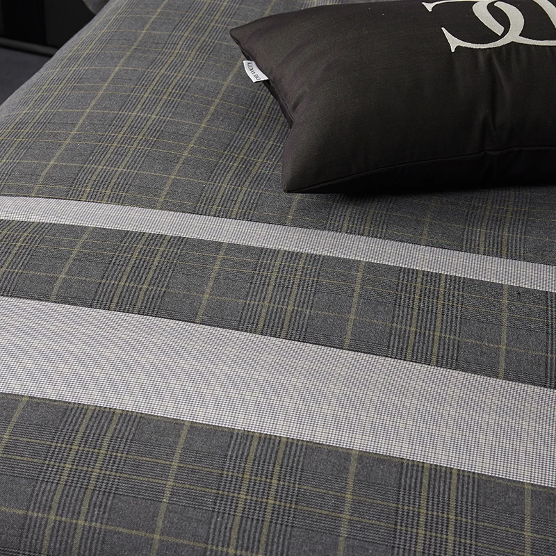 Simple Business Style 4pcs Bedding Sets Dark Brown Plaid Cotton Nordic Quilt Cover Bed Sheet Set Queen King Size Adult Bed Set
Simple Business Style 4pcs Bedding Sets Dark Brown Plaid Cotton Nordic Quilt Cover Bed Sheet Set Queen King Size Adult Bed Set