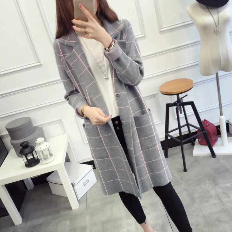 New 2019 Spring Autumn Long Coat Winter Sweater Women New Korean Loose Big Yards Thin Plaid Knit Cardigan Female Vestidos YF227
New 2019 Spring Autumn Long Coat Winter Sweater Women New Korean Loose Big Yards Thin Plaid Knit Cardigan Female Vestidos YF227