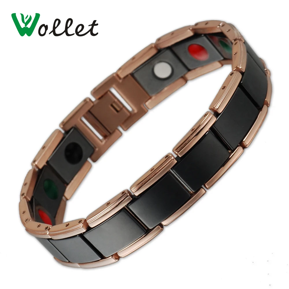 Health Care Bio Rose Gold Black Ceramic Bracelet Bangle Men 5 in 1 Magnets Tourmaline Infrared Germanium Negative Ion
Health Care Bio Rose Gold Black Ceramic Bracelet Bangle Men 5 in 1 Magnets Tourmaline Infrared Germanium Negative Ion