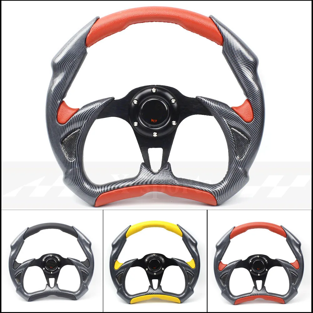 Sport steering wheel racing type High quality universal 14 inches 350MM Aluminum PVC carbon material black red yellow
Sport steering wheel racing type High quality universal 14 inches 350MM Aluminum PVC carbon material black red yellow