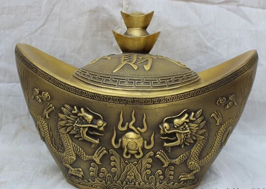 bi001719 10" Chinese Bronze Dragon Phoenix Statue Wealth YuanBao Incense Burner Censer
bi001719 10" Chinese Bronze Dragon Phoenix Statue Wealth YuanBao Incense Burner Censer