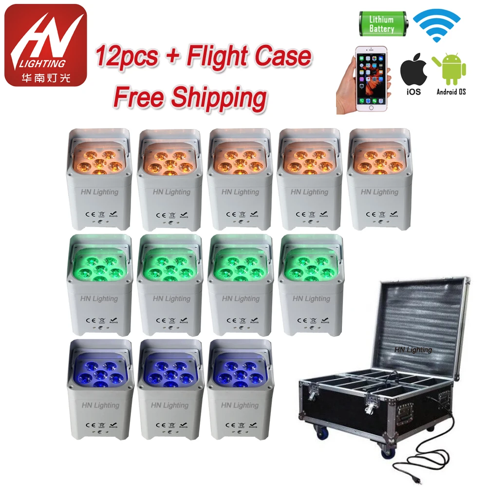 12pcs with case Freedom Par 6*18w RGBWA UV Wireless Rechargable Wash Light Uplight
12pcs with case Freedom Par 6*18w RGBWA UV Wireless Rechargable Wash Light Uplight