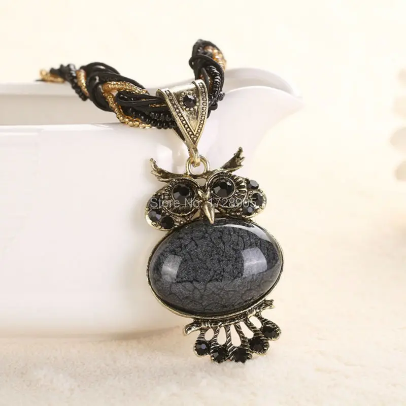 Women Necklace Traditional Antique Night Owl shape Pendant Necklaces Rhinestone Turqu Stone Necklace for Women Gift
Women Necklace Traditional Antique Night Owl shape Pendant Necklaces Rhinestone Turqu Stone Necklace for Women Gift
