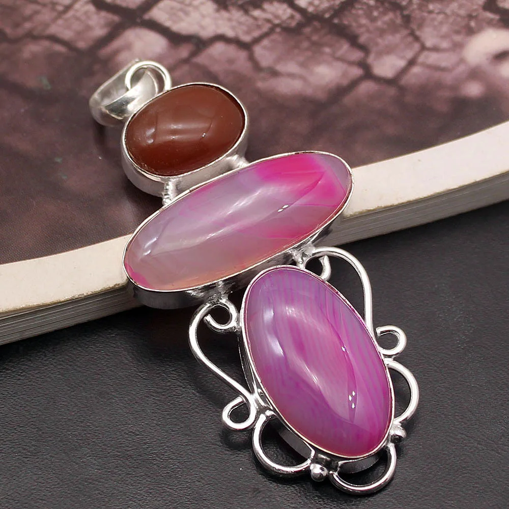 Trendy Natural Botswana Agate925 Sterling Silver Color Charms Necklaces Pendants 70mm TF1081
Trendy Natural Botswana Agate925 Sterling Silver Color Charms Necklaces Pendants 70mm TF1081